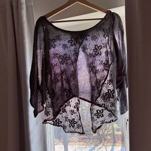 Hollister Gray Lace Knit Top